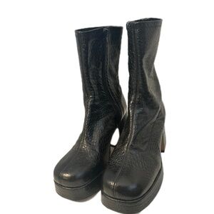 steve madden go go black snakeskin boots